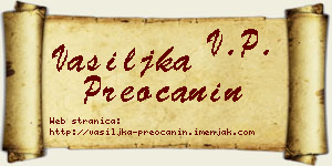 Vasiljka Preočanin vizit kartica